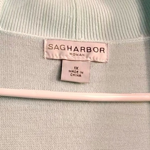 Sag Harbor Light Green Mint Pastel Cardigan Sweater - Picture 10 of 11